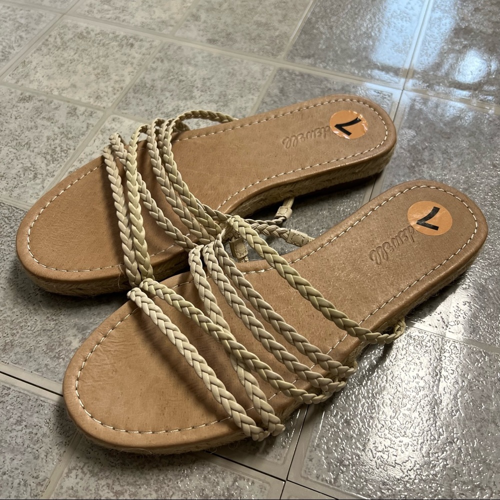 New Madewell The Kathryn Espadrille Slide Leather Sandals